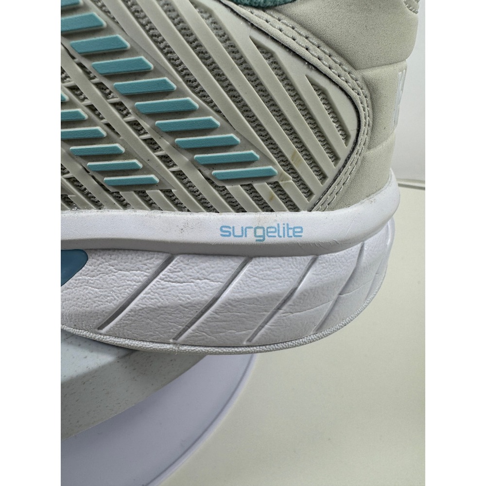 K-Swiss Women's Tennis Shoes Low Court Sneakers Cream Blue Size 9 - Picture 3 of 15